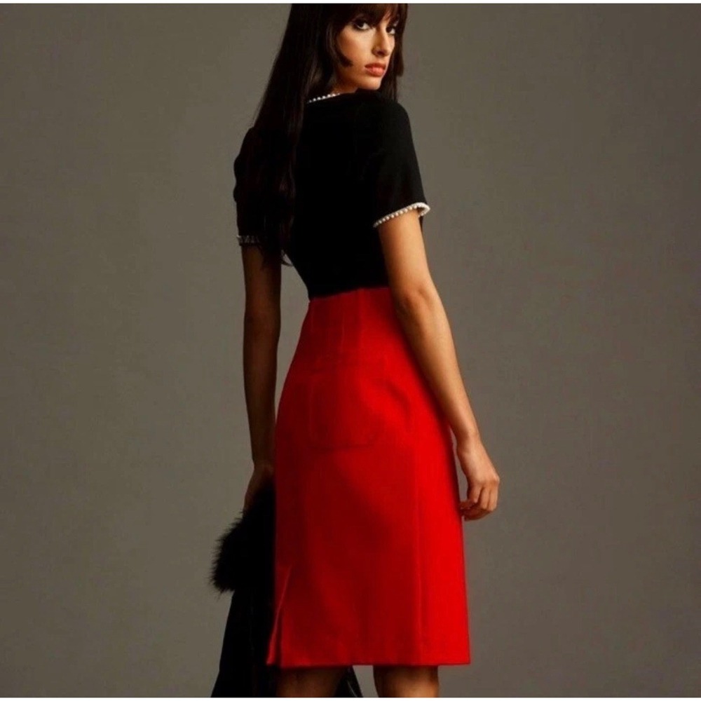 Maeve Red Pencil Skirt - Picture 4 of 15